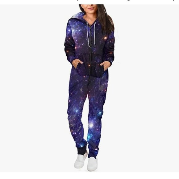 Unisex Adult 3D Printed Onesie With Zipper and Pockets - Picture 2 of 6